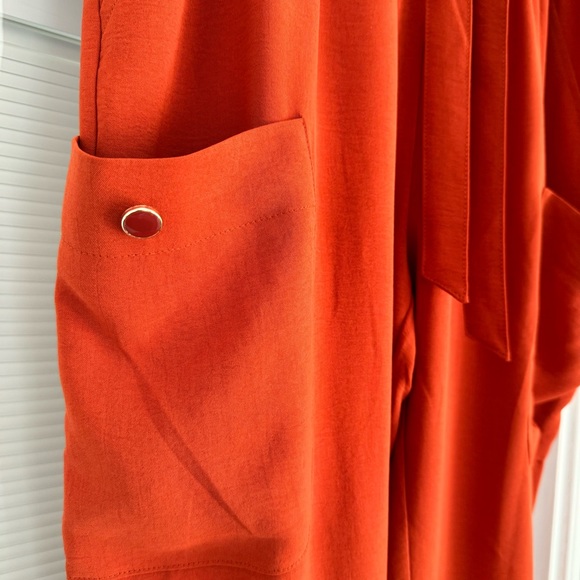 NYCC Orange Elastic Waist Elastic Ankle Cargo Style Pant Size L - Picture 3 of 10